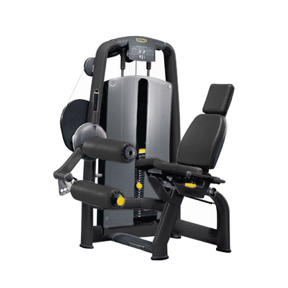 Ergonomic commercial Technogym Selection Series seated leg curl machine for strength training in Pakistan.
