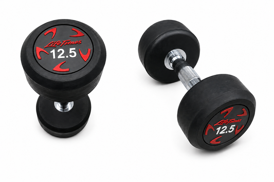 Rubber Dumbbells 12.5 KG (Pair) available in Pakistan at Fitness Needs