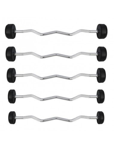 Rubber Straight & EZ Fixed barbell set 10-30kg available in Pakistan at Fitness Needs