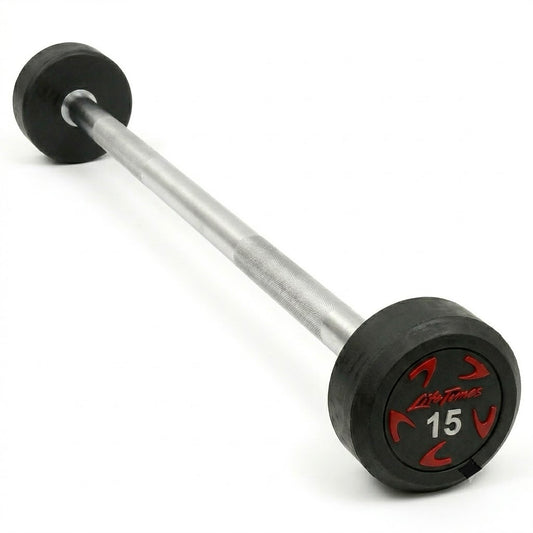 Rubber Straight Fixed Barbell 15 KG available in Pakistan at Fitness Needs