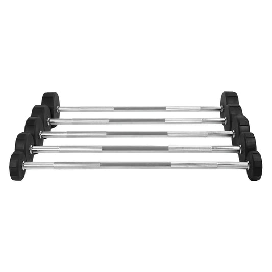 Rubber Straight & EZ Fixed barbell set 10-30kg available in Pakistan at Fitness Needs
