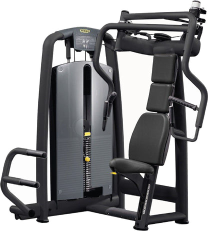 Professional Technogym Selection Series chest press strength machine for commercial gyms in Lahore, Pakistan.