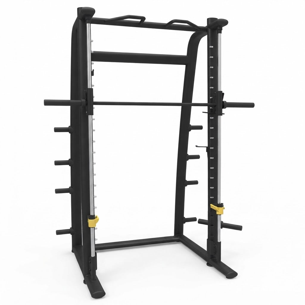 Heavy-duty commercial Technogym Selection Series Smith machine for fitness clubs and gyms in Pakistan.