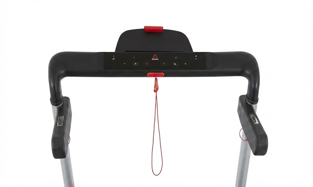 Reebok I-Run 4.0 Treadmill in Silver Wood finish with ultra-compact folding design for home gym workouts in Pakistan | Fitness Needs